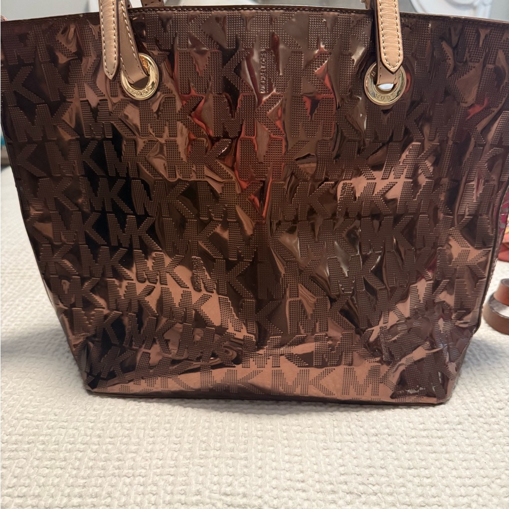 Michael Kors Shiny Brown Tote